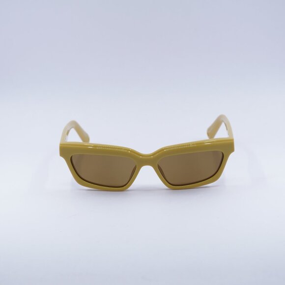 Jacquemus SALON JAC/62 C2 Sunglasses Yellow Rectangle Frame, Brown Lenses - Picture 2 of 10